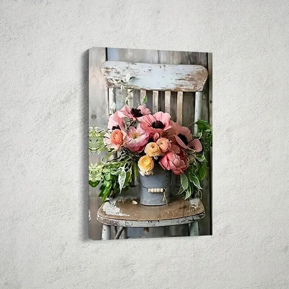 Exquisite Flowers Canvas Print Framed 11.8" x 15.7" Wall Art NEW! Home & Garden:Home Décor:Posters & Prints Style Your Walls